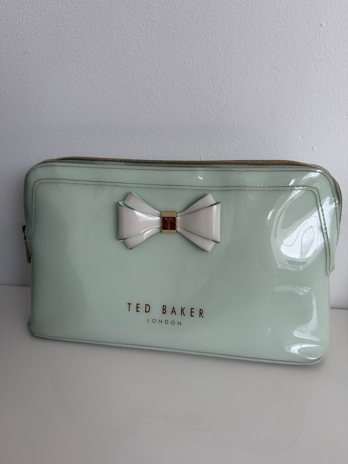 Ted Baker toilettas - Mintgroen met strik, Ophalen of Verzenden, Gebruikt, Overige kleuren, Dame