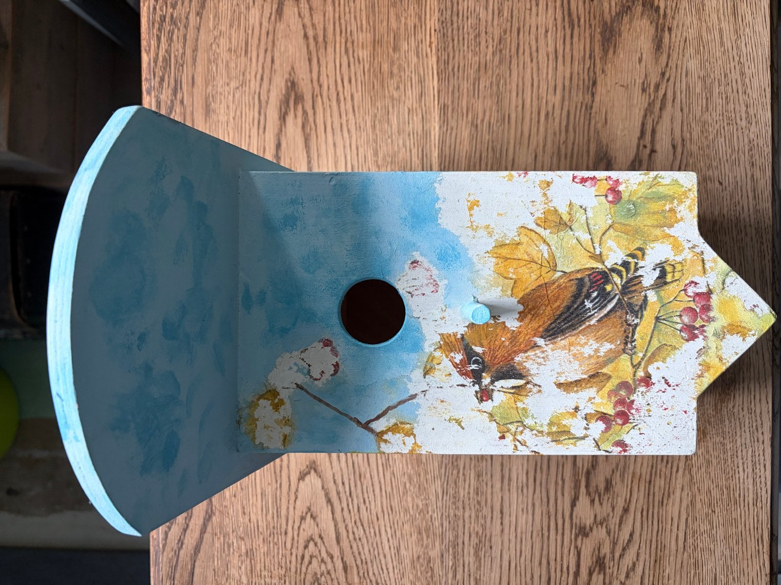 Decoratief vogelhuisje met vogelprint, Ophalen, Gebruikt