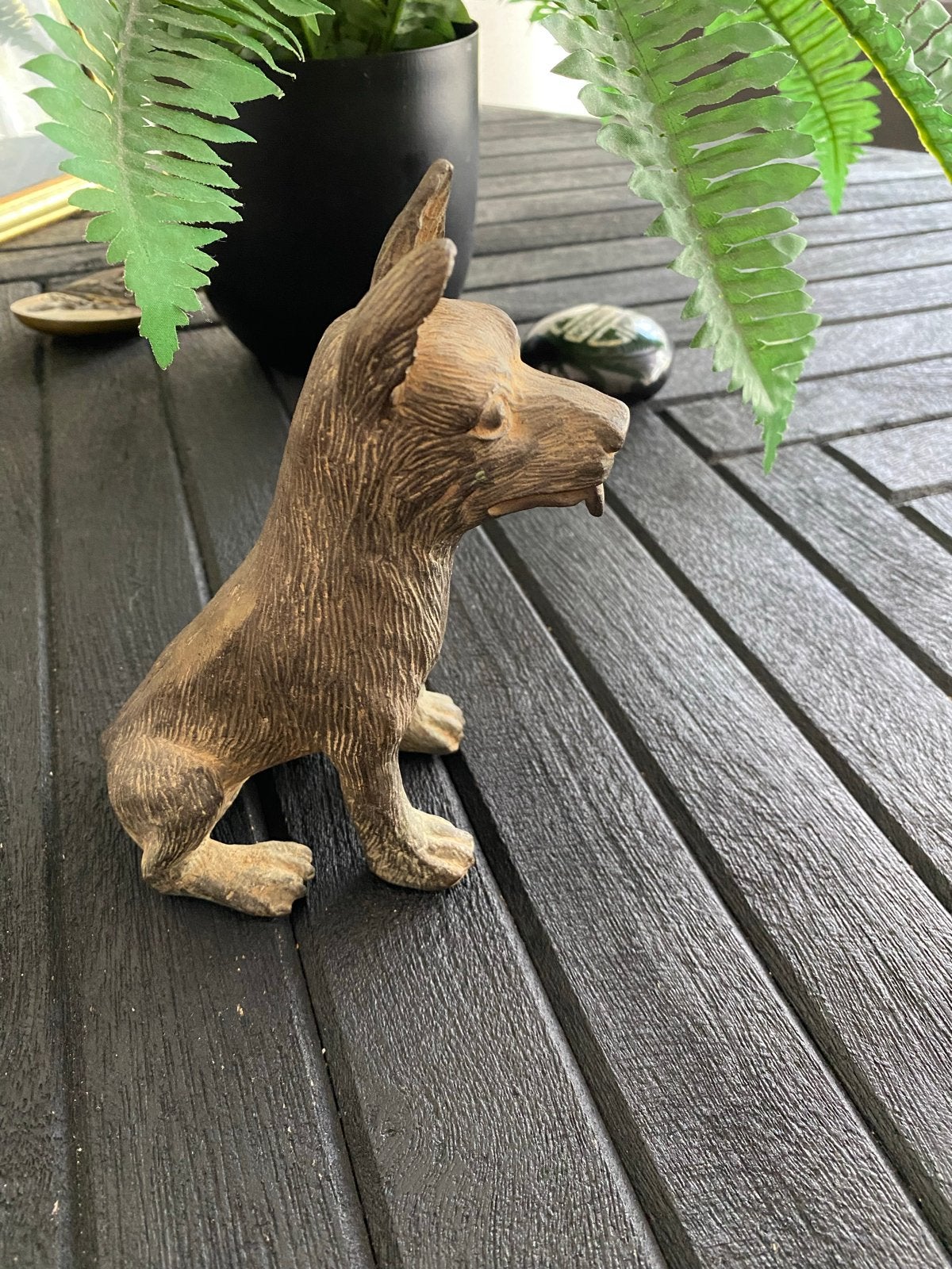 Bronzen beeld van een hond, Minder dan 20 cm, Ophalen of Verzenden, Beeld, Bruin