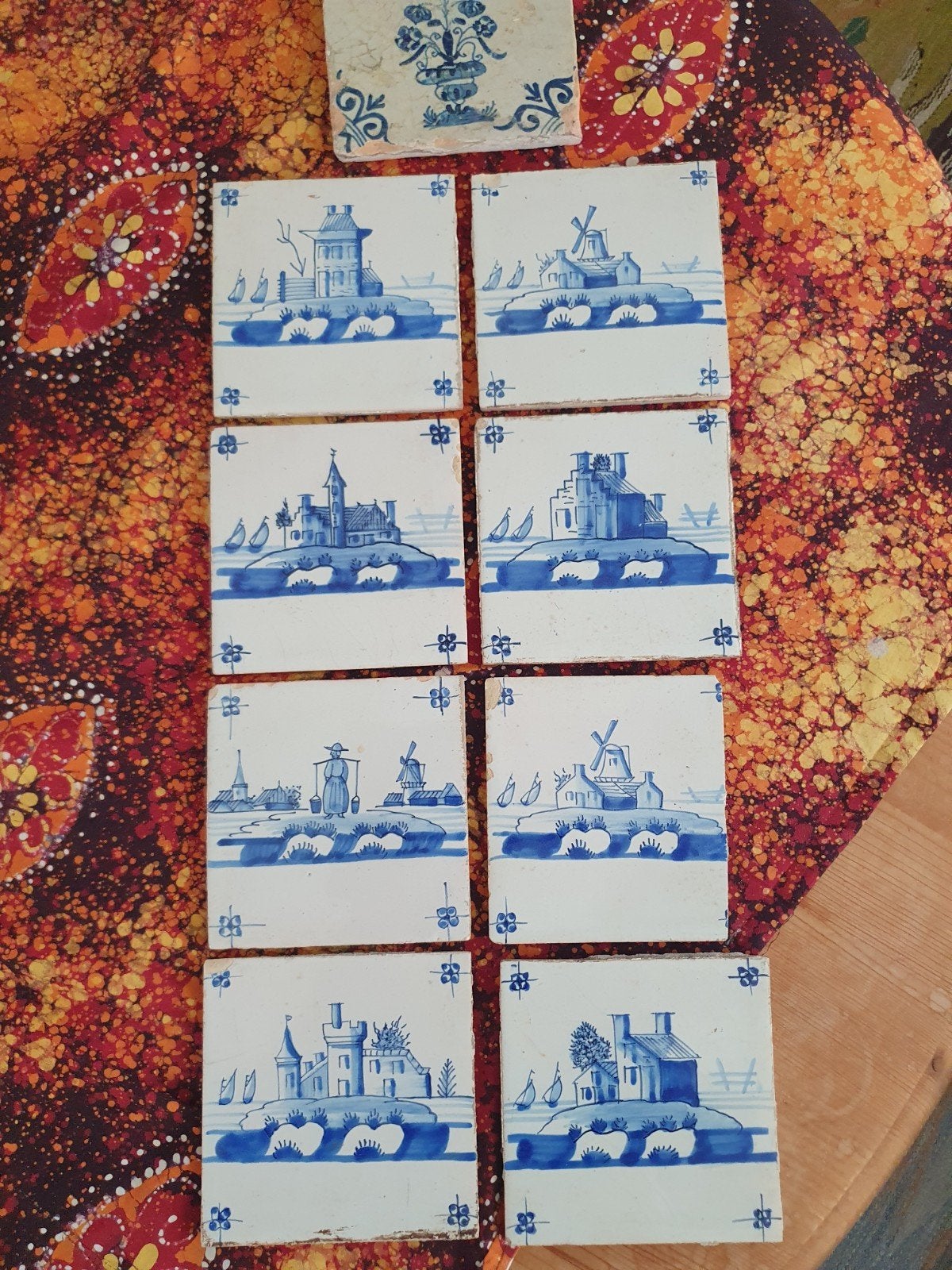 Antieke Delfts Blauwe Tegels met Hollandse Scènes, Ophalen of Verzenden