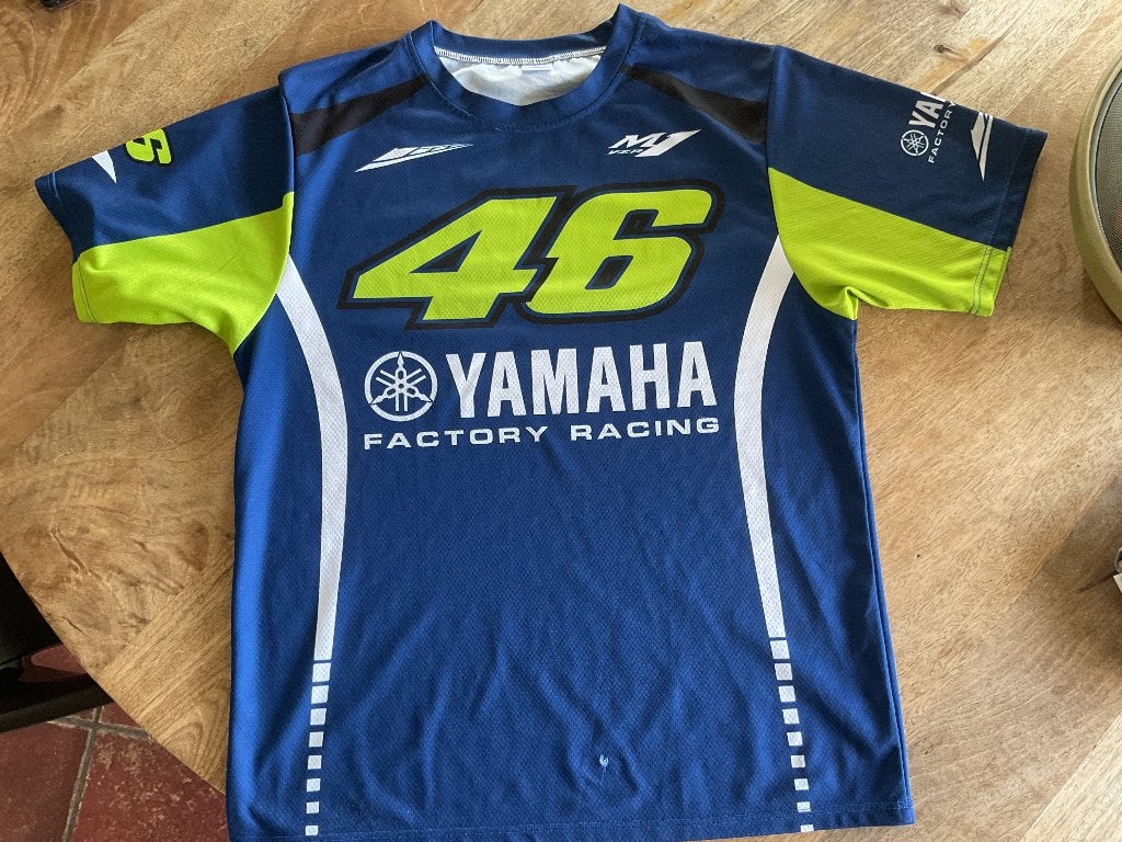 Yamaha factory racing shirt Large (XL), Maat 52/54 (L), Blauw, Overige typen, Ophalen of Verzenden