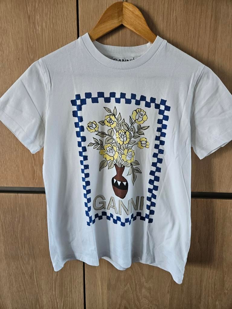 Ganni shirt maat XXS ZGAN, Kleding | Dames, T-shirts, Ophalen of Verzenden, Zo goed als nieuw, Maat 34 (XS) of kleiner, Korte mouw