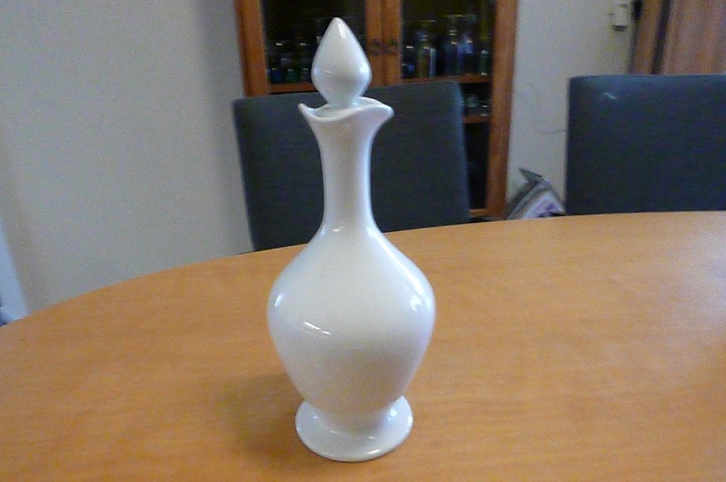 mooie blauwe en witte karaf van keramiek, Antiek en Kunst, Ophalen of Verzenden