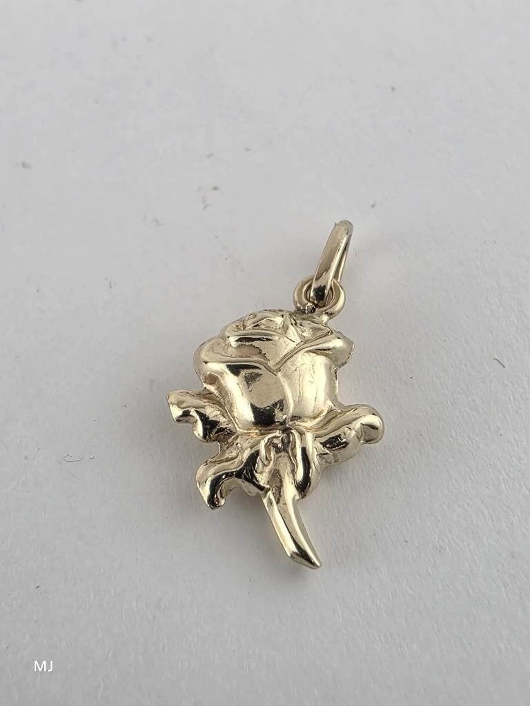 Gouden hanger roosje                                    G100, Gebruikt, ., Ophalen of Verzenden, .