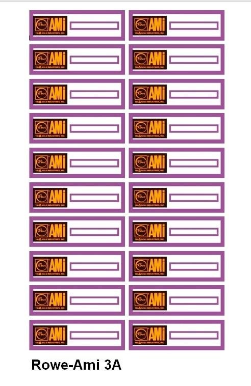 AMI JUKEBOXEN, logo titelkaartjes voor 45 RPM boxen., Ophalen of Verzenden, Nieuw, 1950 tot 1960, Ami