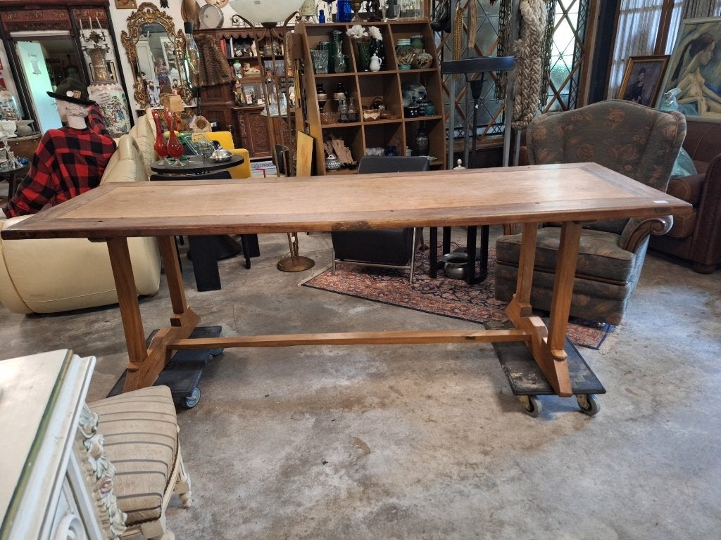 Oude teak tafel voor binnen of buiten ( blad uit 1 stuk), Huis en Inrichting, Tafels | Eettafels, Ophalen, Gebruikt, Teakhout