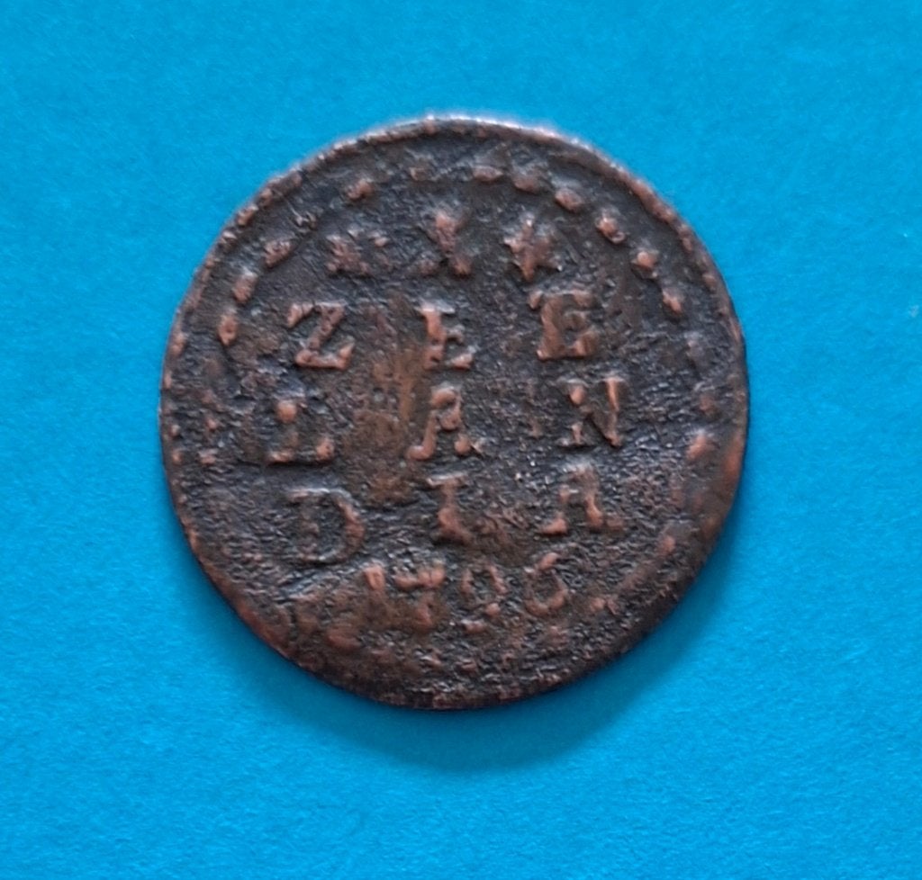 Duit 1796 Zeeland Bataafse Republiek, Postzegels en Munten, Munten | Nederland, Verzenden, Vóór koninkrijk, Overige waardes, Losse munt