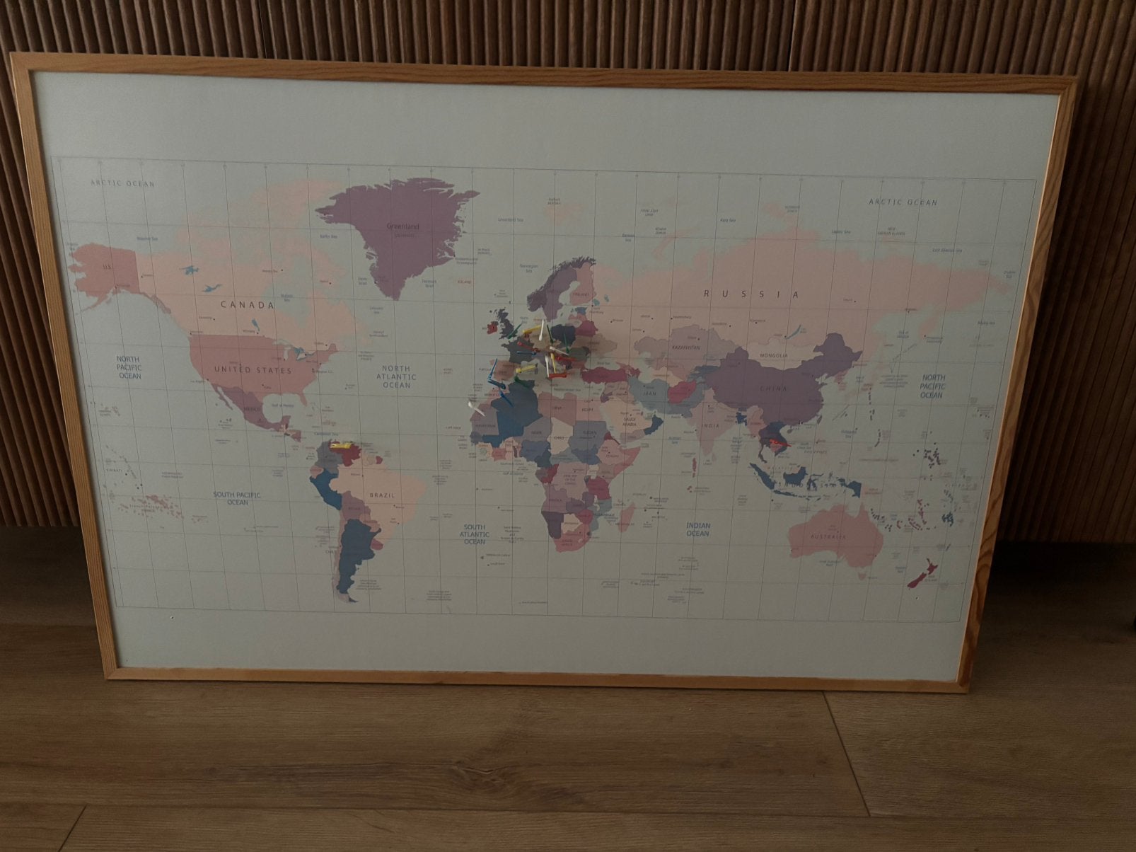 Wereldkaart, Ophalen, Gebruikt, Schilderij, 75 – 100