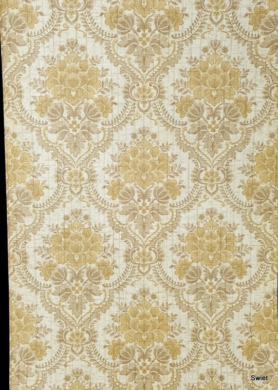 5016 klassiek oud barokbehang beige oker uit de 70s swiet, Verzenden, Beige