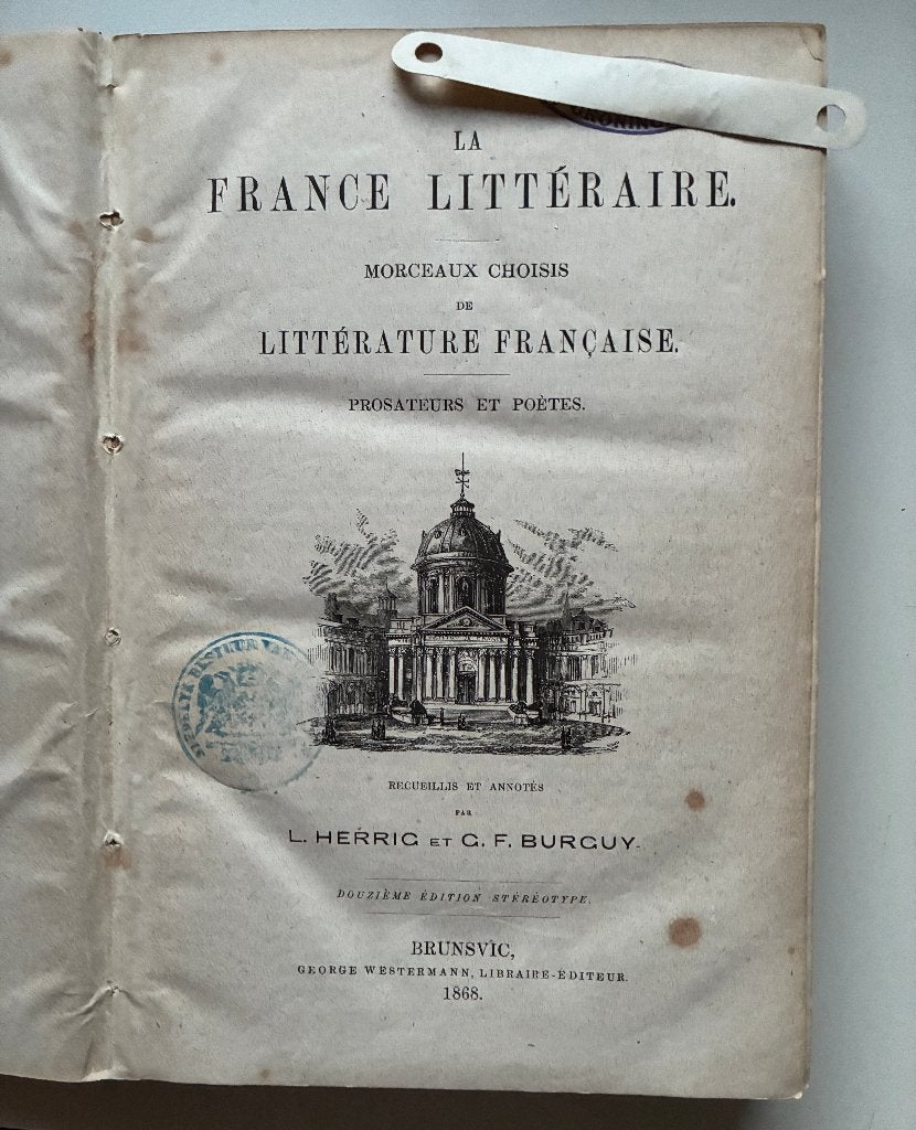 La France Littéraire(1868), Ophalen of Verzenden, L Herrig & G.F Burguy