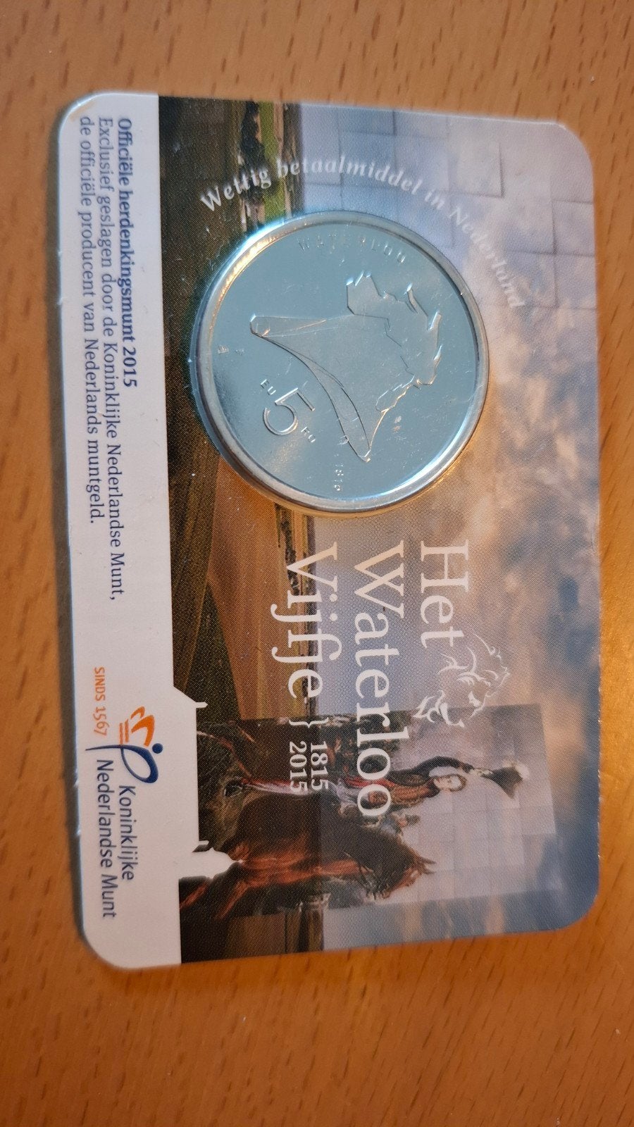 Coincard Het Waterloo Vijfje 2015 - Zwaar verzilverd, Koningin Beatrix, Zilver, Euro's, Ophalen of Verzenden