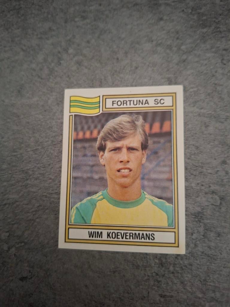 Panini sticker Voetbal 83. Wim Koevermans Fortuna SC., Verzenden, Zo goed als nieuw, Sticker