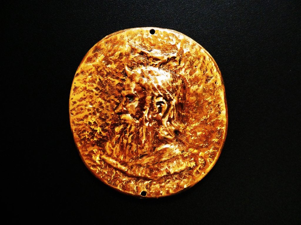 Zware plaquette portret naar Leonardo Da Vinci 3200 gram, Ophalen of Verzenden, Brons
