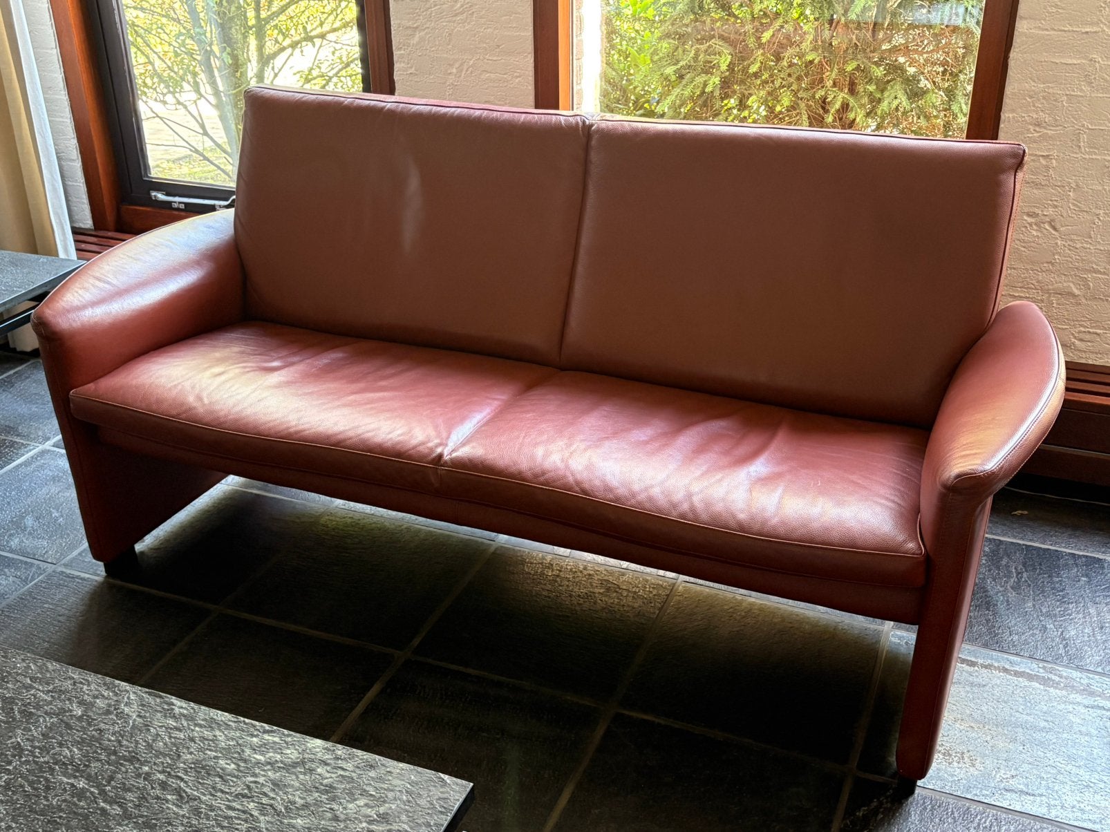 2x bank Pode/Antipode/Leolux leder, Ophalen, Gebruikt, 150 tot 200 cm, Tweepersoons