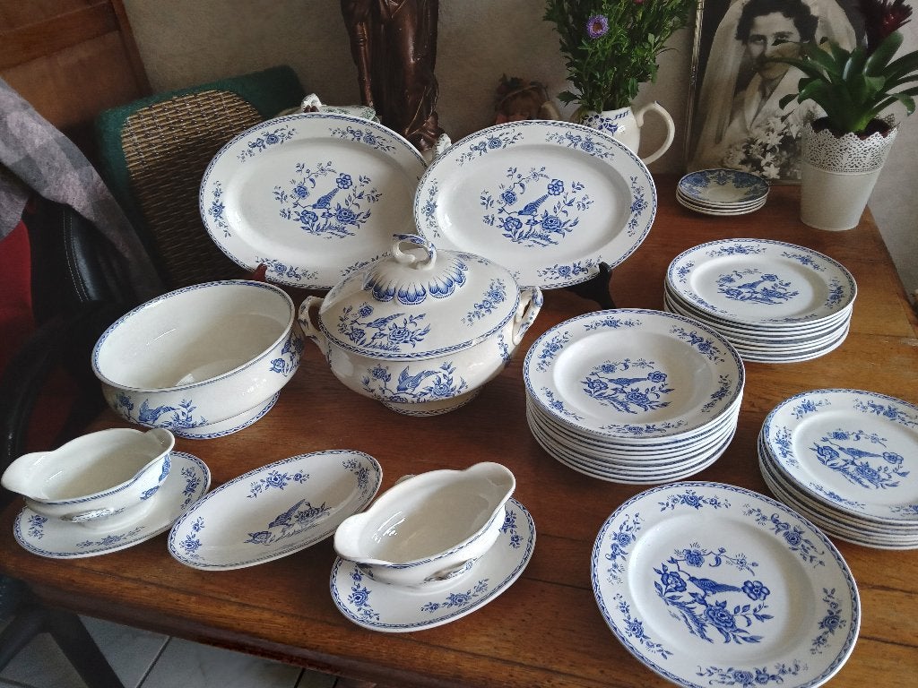 prachtig antieke set eetservies Boch la Louviere ESPINOY, Antiek en Kunst, Ophalen of Verzenden