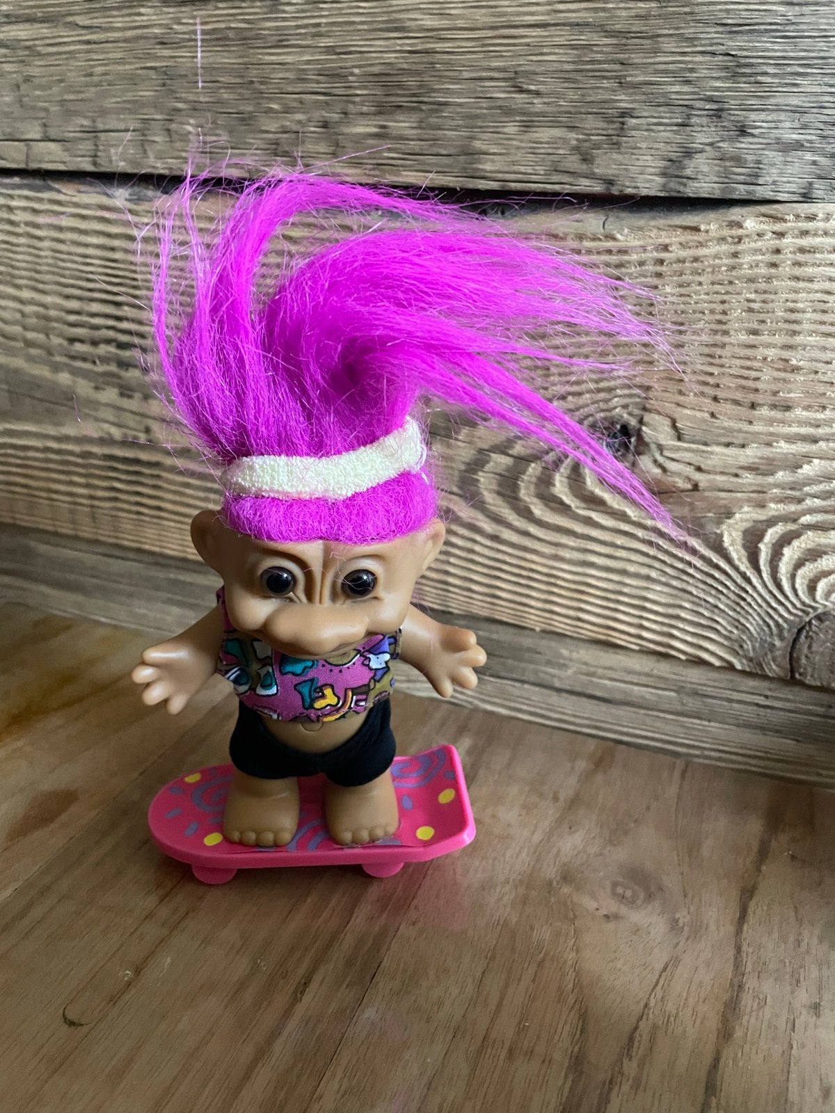 Vintage Troll Doll op Skateboard Russ Berrie, Ophalen of Verzenden, Zo goed als nieuw, Jongen of Meisje