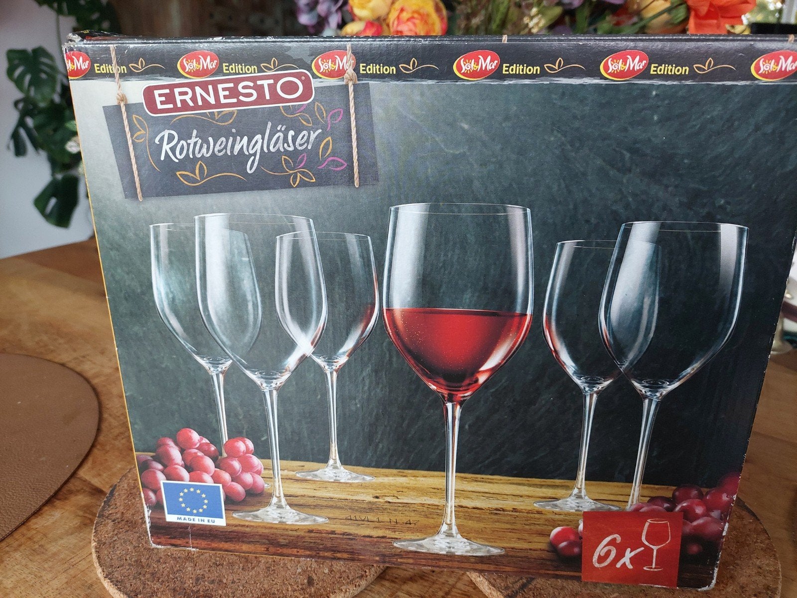Nieuwe Ernesto Rode Wijnglazen - Set van 6, Ophalen, Glas of Glazen, Overige merken, Nieuw
