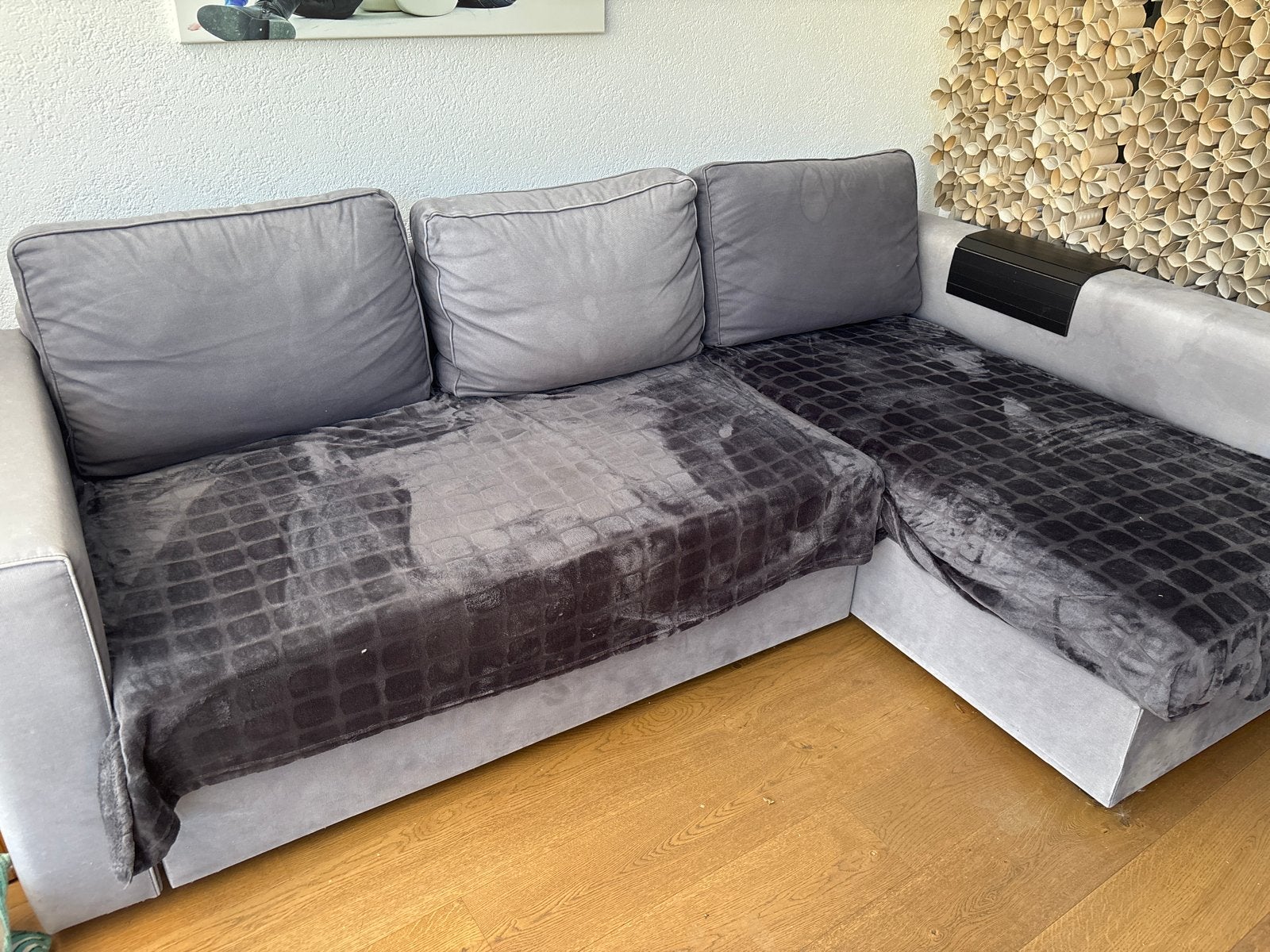 Gratis comfortabele slaapbank ( verkleurd/vlekken), Ophalen, Gebruikt, Grijs