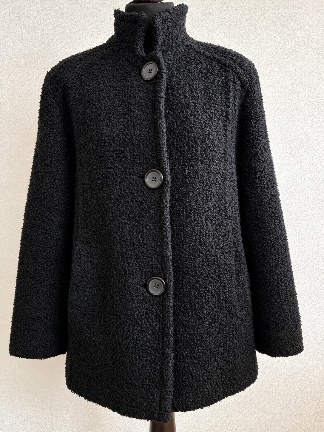 MILO Coats Wol Bouclé Jas 40 Nieuw WP250, Maat 38/40 (M), Zwart, Nieuw, Ophalen of Verzenden