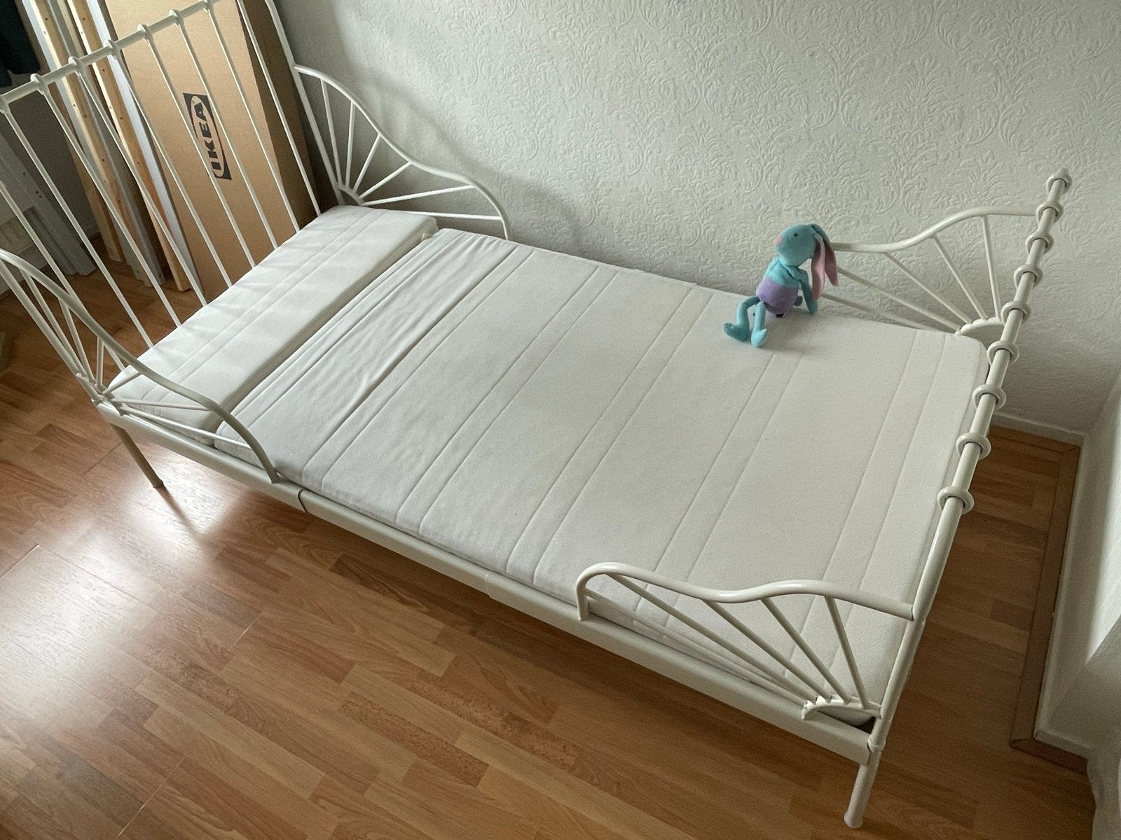 IKEA meegroeibed, Ophalen, Eenpersoons, Wit, 80 cm