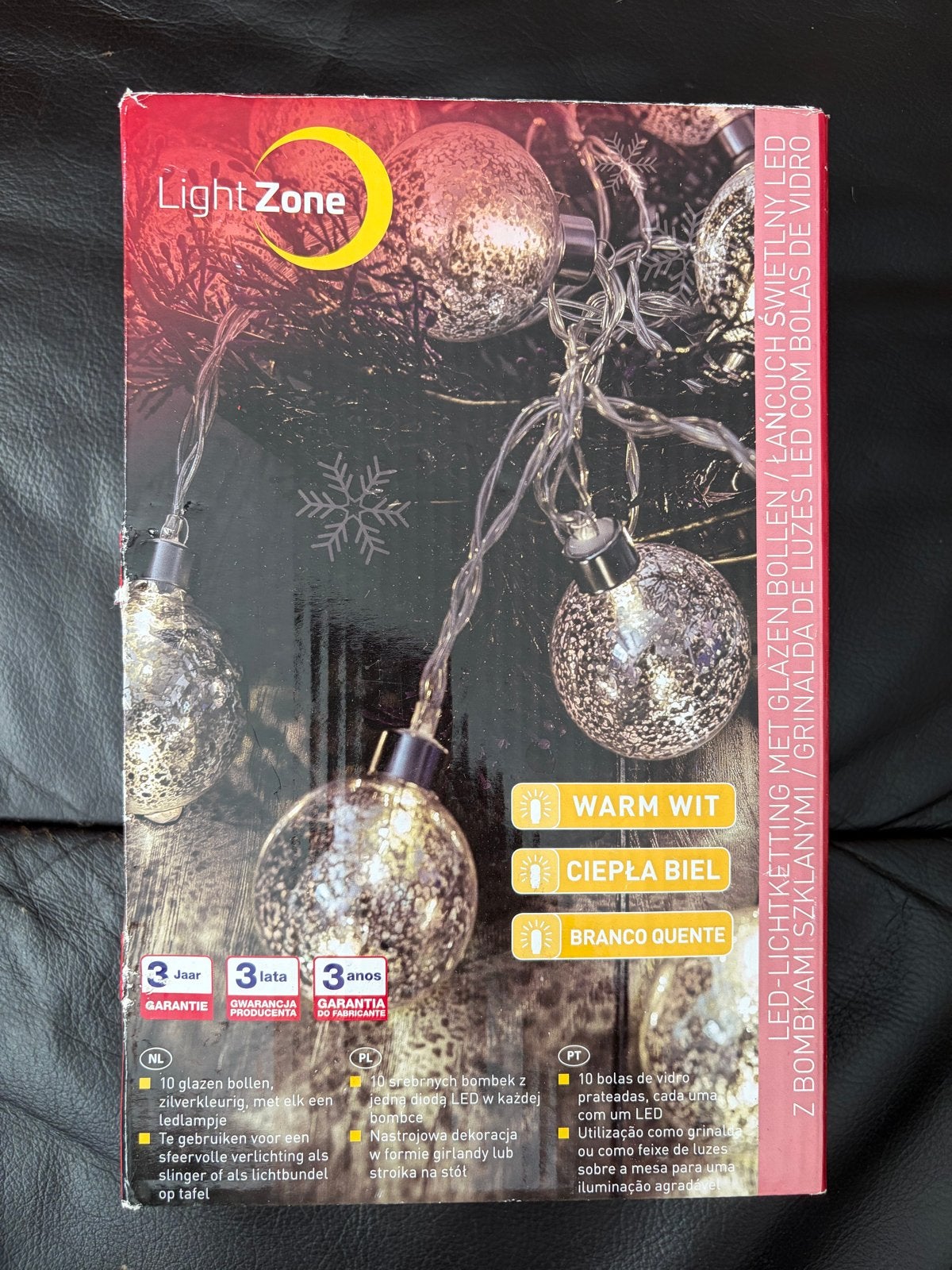 Light Zone LED-lichtketting met glazen bollen, Ophalen of Verzenden, Zo goed als nieuw