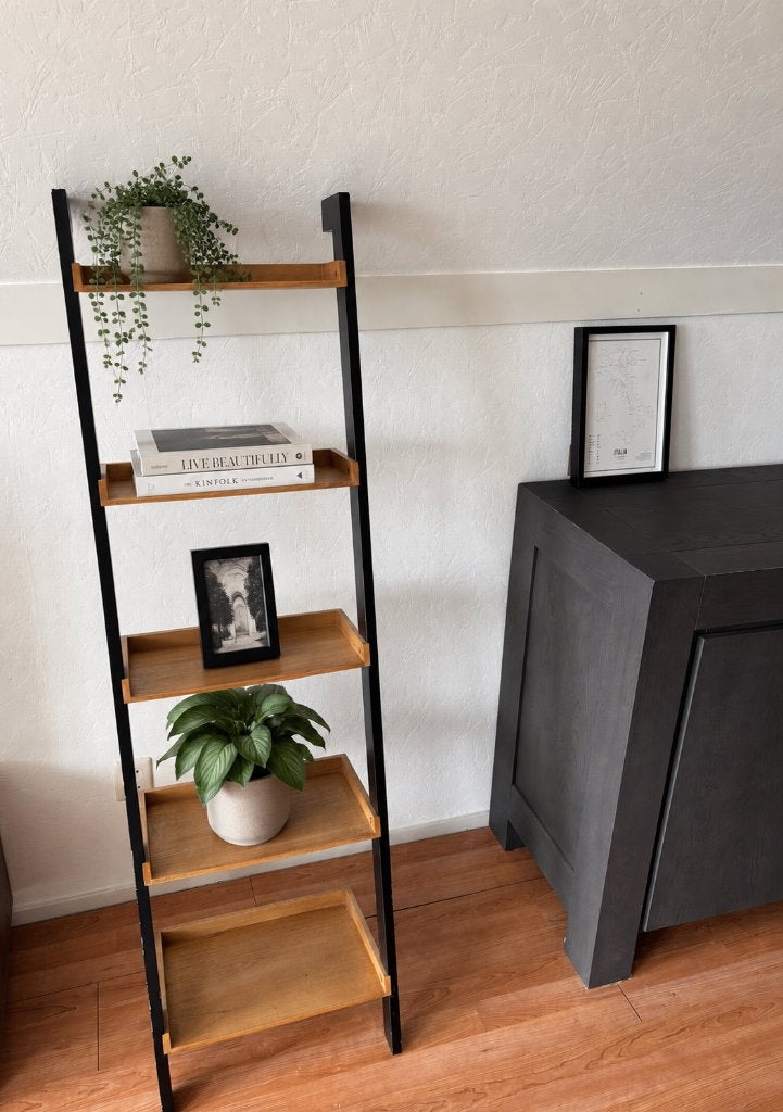 Ladderrek / decoratierek met houten planken, Ophalen, Gebruikt