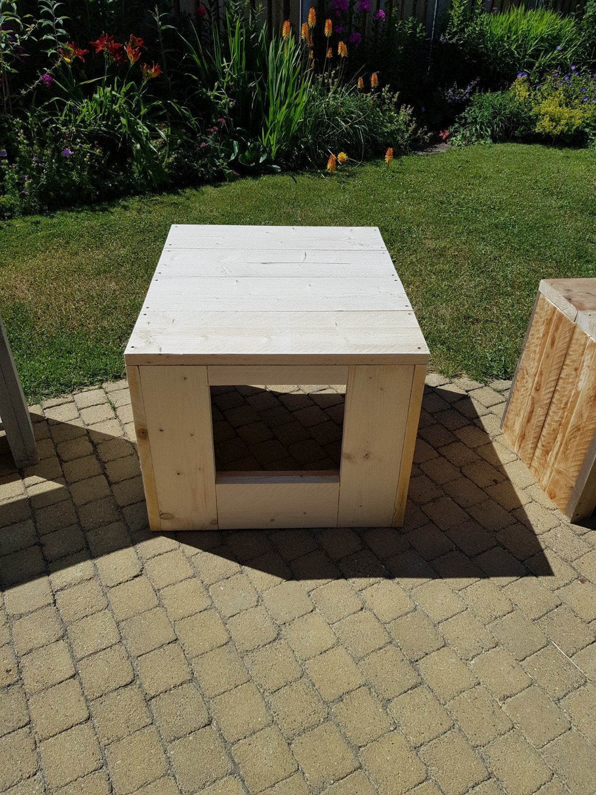 kattenbak ombouw steigerhout, Ophalen, Nieuw