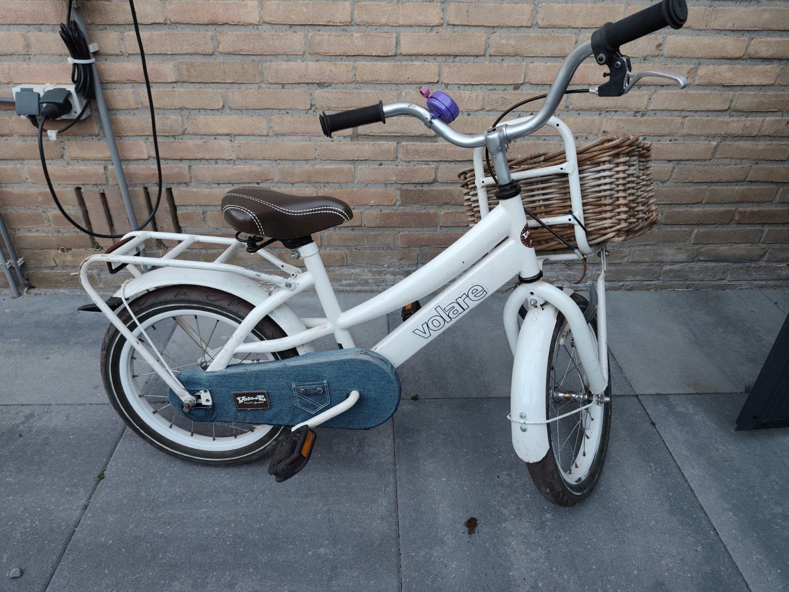 Volare Kinderfiets 16 inch Wit, Terugtraprem, 16 tot 20 inch, Gebruikt, Volare