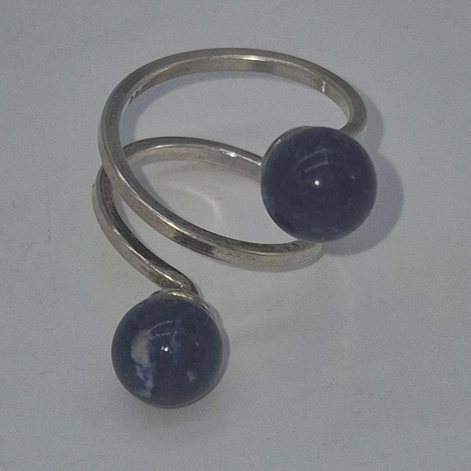 Vintage zilveren ring met Lapis Lazuli, Sieraden, Tassen en Uiterlijk, Ringen, Gebruikt, Verzenden, Kleiner dan 17, Dame of Heer