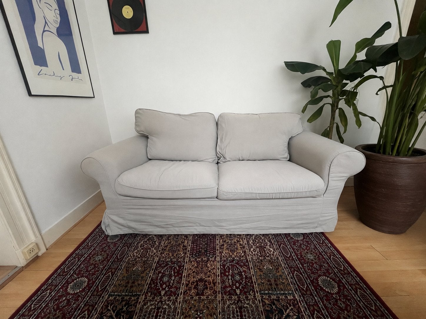 Ikea Ektorp 2-zits beige, Huis en Inrichting, Ophalen, Zo goed als nieuw