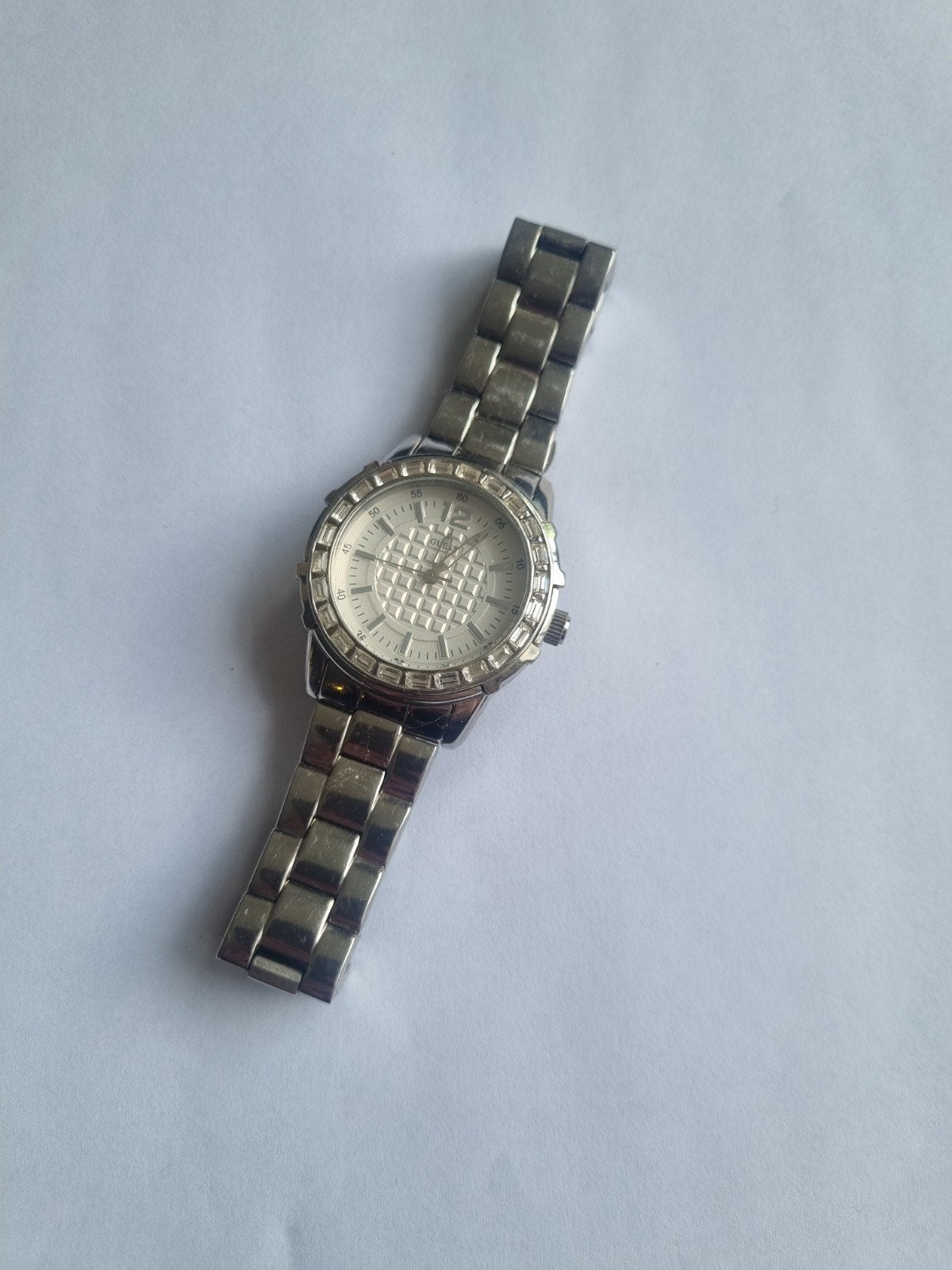 Guess stalen polshorloge met strass, Staal, Gebruikt, Staal, Guess