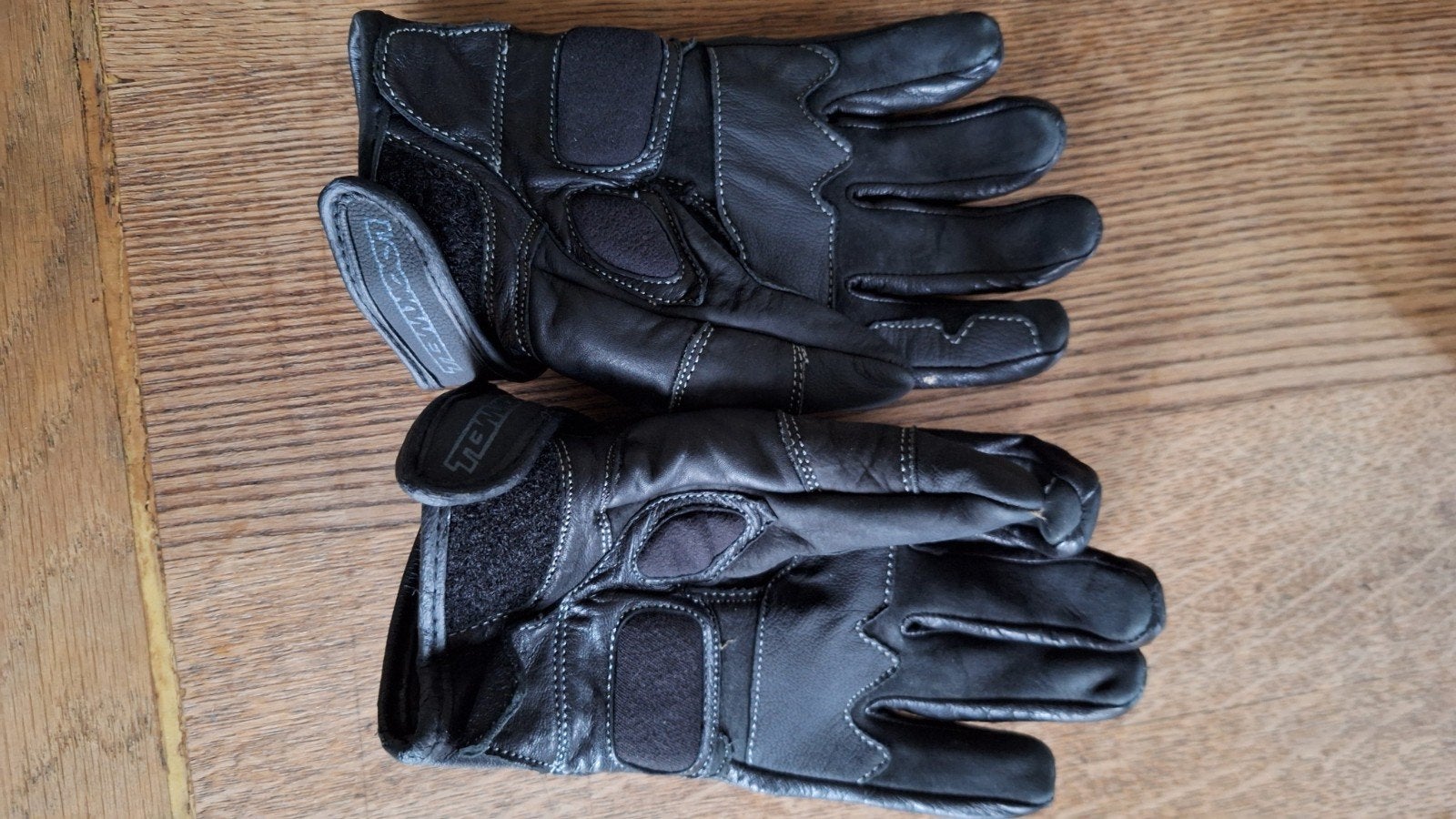 Zwarte leren motorhandschoenen - Maat L, Motoren, Ophalen, Tweedehands, Dames, Handschoenen