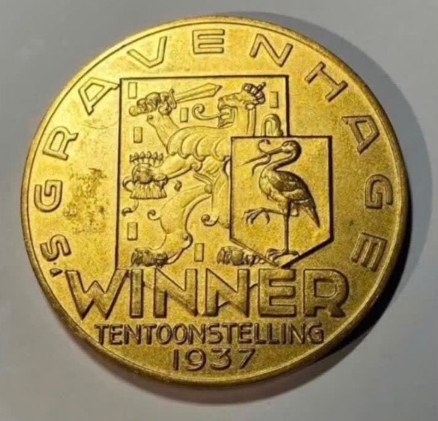 Penning Tentoonstelling ‘s Gravenhage 1937, Ophalen of Verzenden, Overige materialen