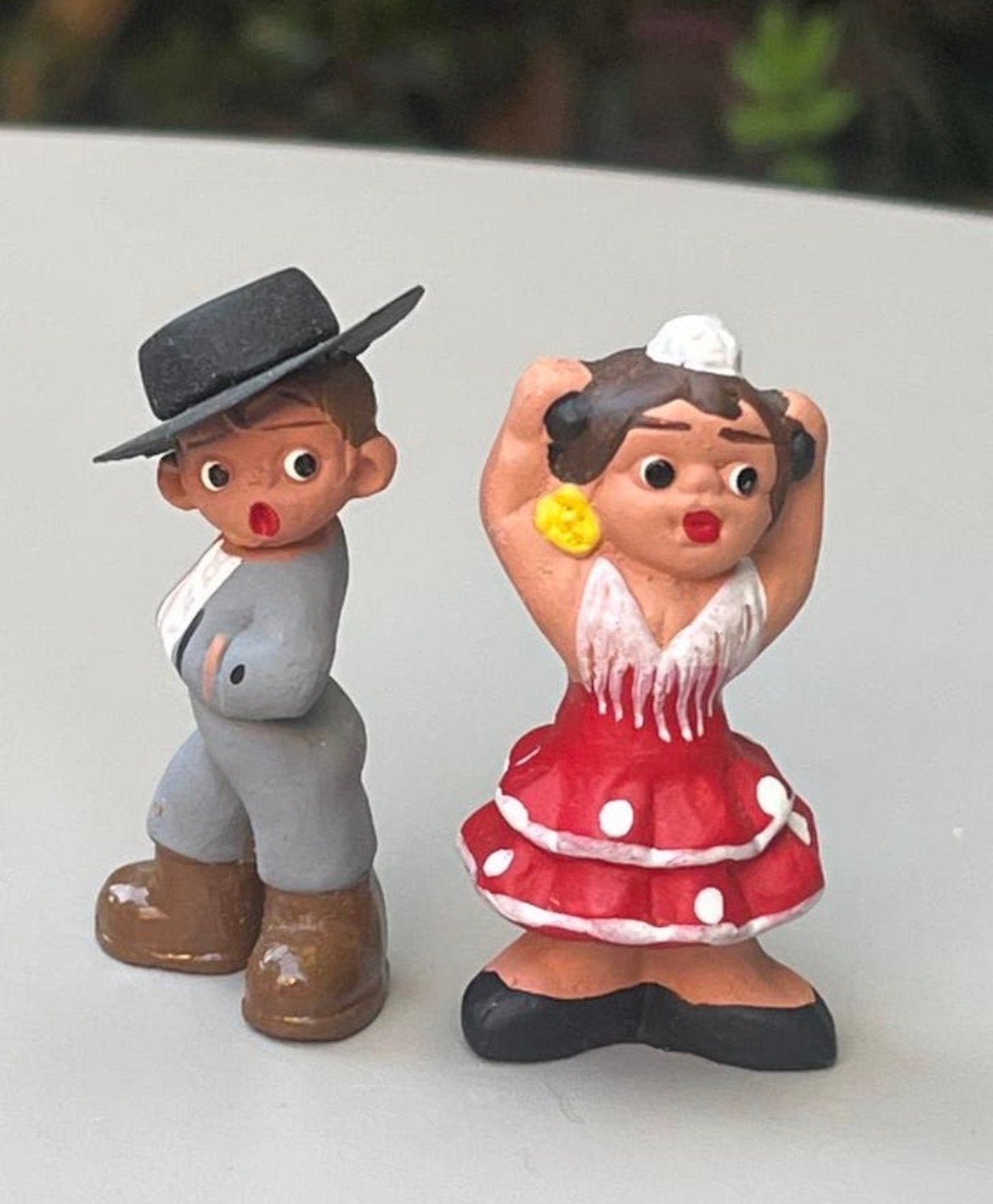 Vintage Spaanse Kleibeeldjes: Danser & Danseres Set, Ophalen of Verzenden