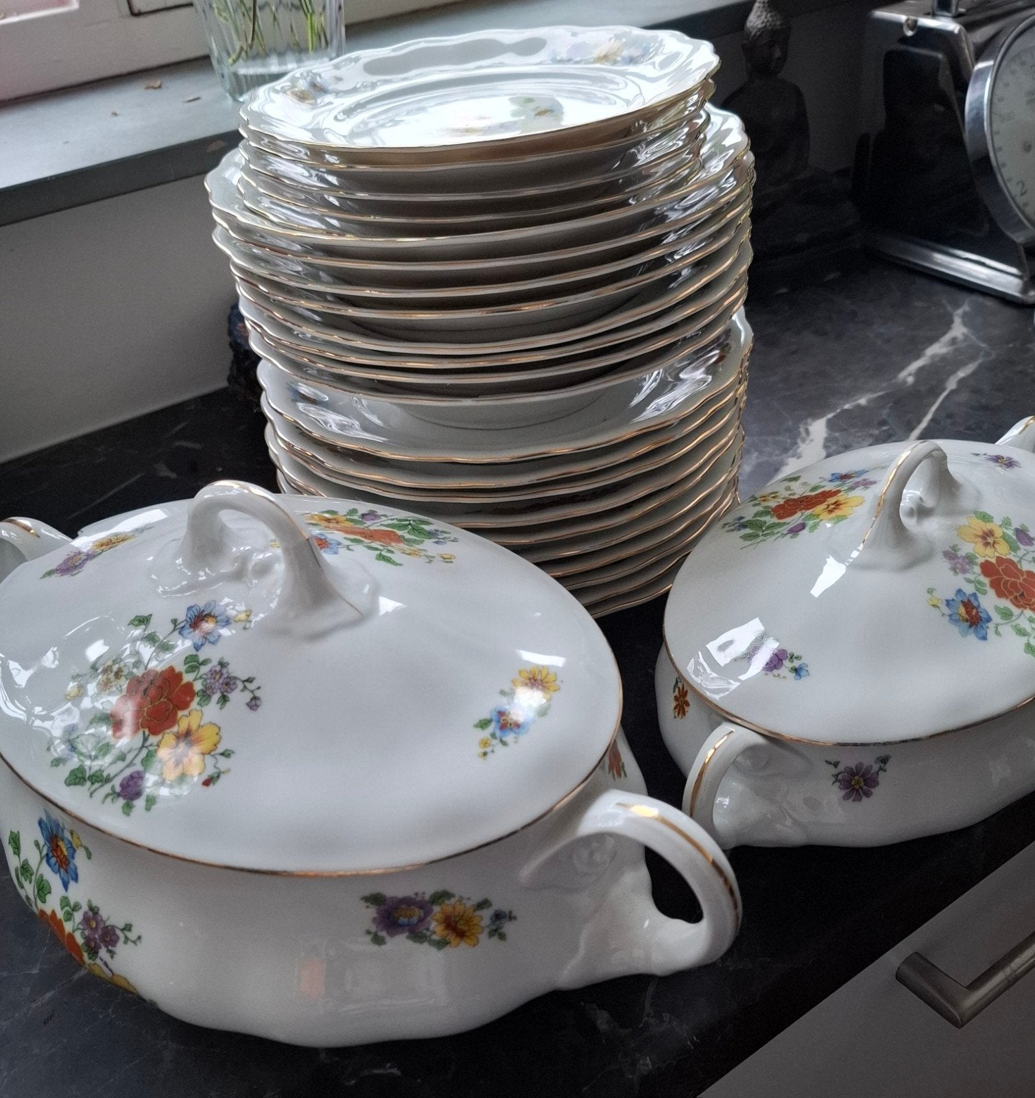 Prachtig oud servies Koenigszelt Silesia, Ophalen