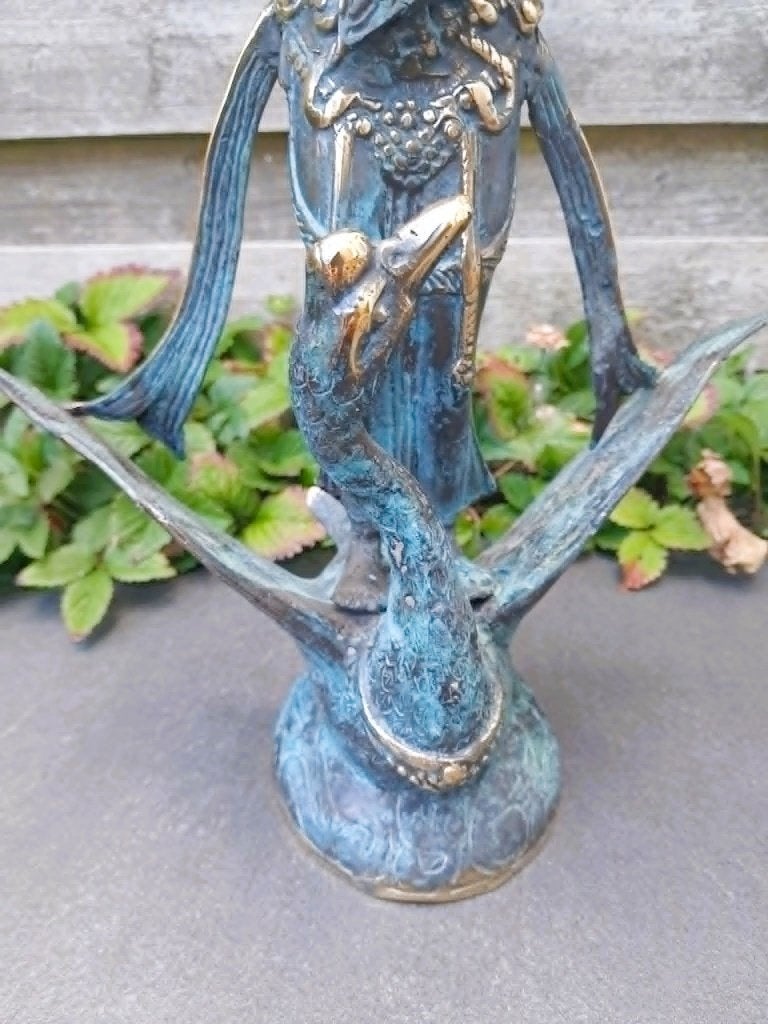 Godin Saraswati, godin van kennis en wijsheid/India/brons, Ophalen of Verzenden, Brons