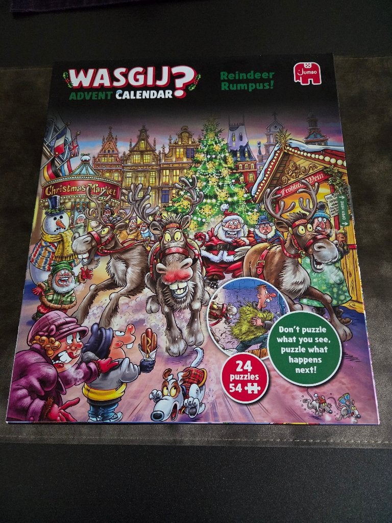 Wasgij Adventskalender 2025 Rendier-ravage!, Ophalen, Minder dan 500 stukjes, Zo goed als nieuw, Legpuzzel