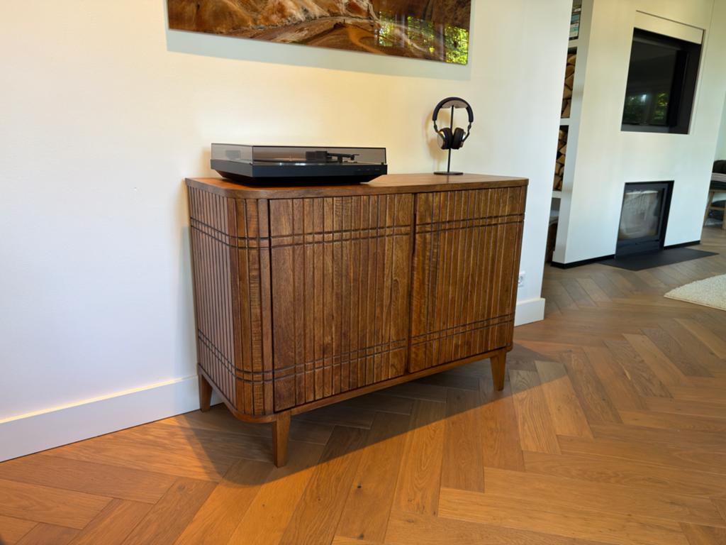 NIEUW: Japandi Dressoir | Massief Mangohout | Midcentury, Huis en Inrichting, Kasten | Dressoirs, 100 tot 150 cm, Nieuw, Ophalen of Verzenden