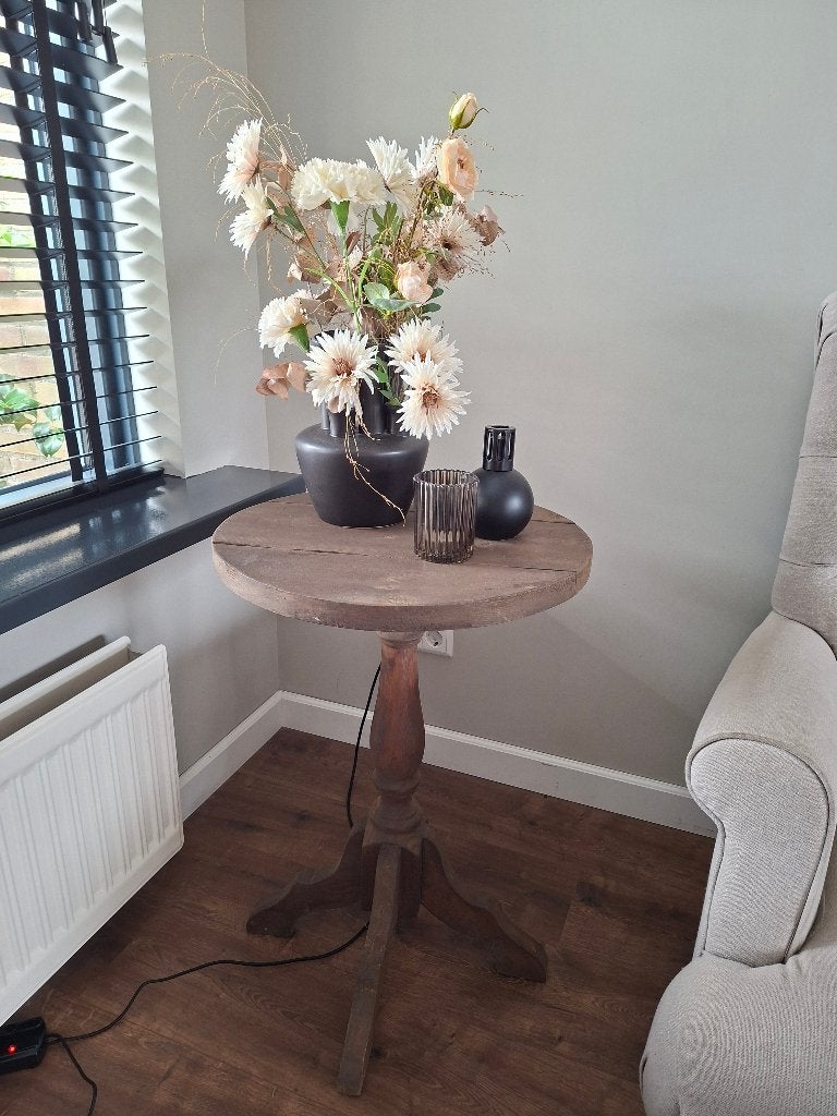 Rond wijntafeltje, Huis en Inrichting, Tafels | Bijzettafels, Ophalen, Minder dan 55 cm, Rond, 60 cm of meer