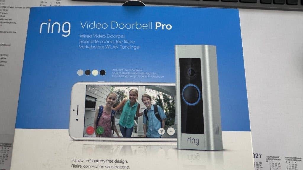 Ring video doorbell pro, Ophalen of Verzenden, Bewegingsdetectiesensor, Zo goed als nieuw, Bedraad