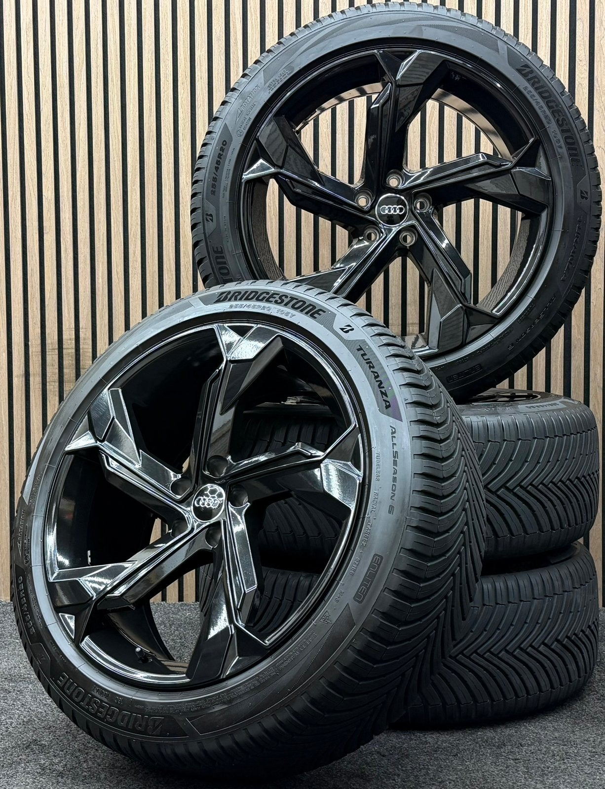 20 inch Audi Q5 SQ5 5x112 ET35 Bridgestone All Season, Ophalen, 255 mm, ., Banden en Velgen