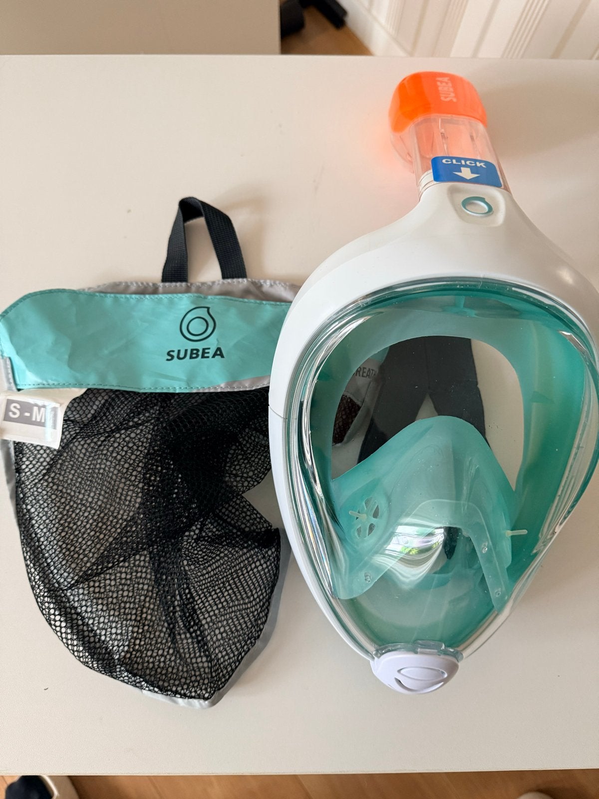 Subsea Easybreath Snorkelmasker S-M met tas, Watersport en Boten, Ophalen, Zo goed als nieuw, Snorkelmasker