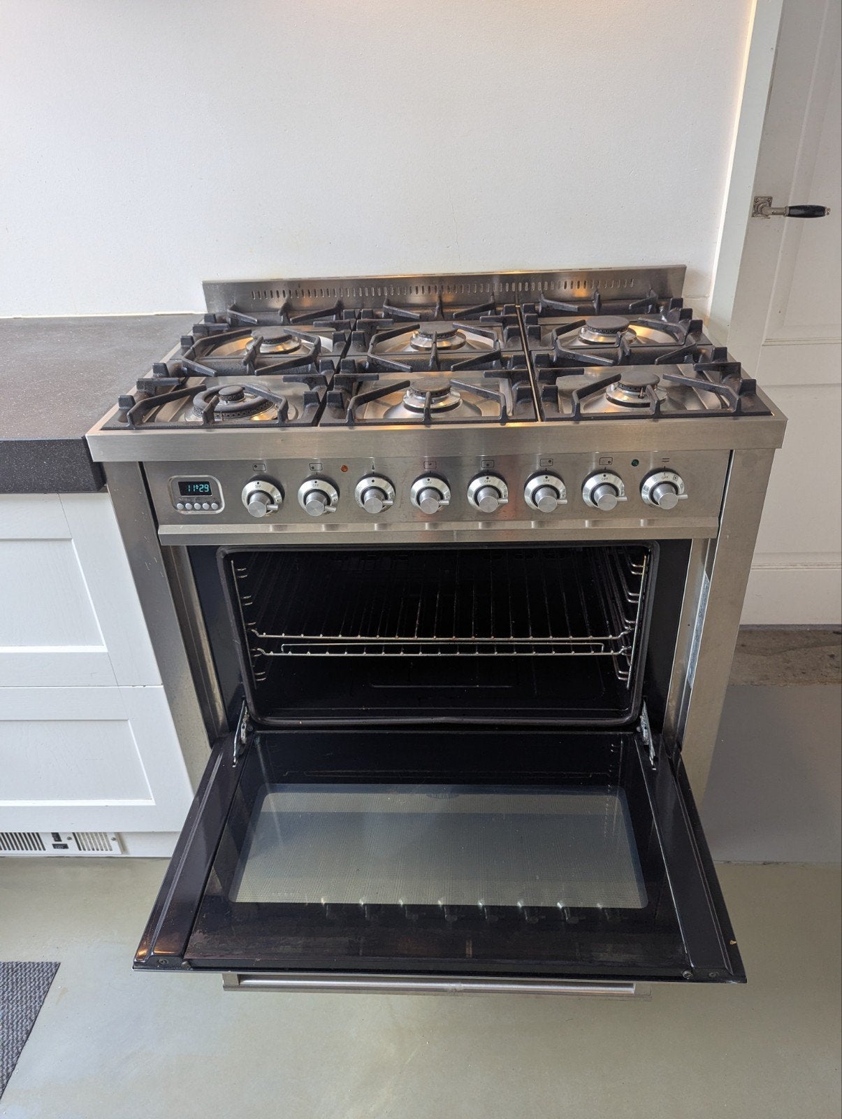 Boretti 6 pits fornuis., Ophalen, Gebruikt, 60 cm of meer, Gas