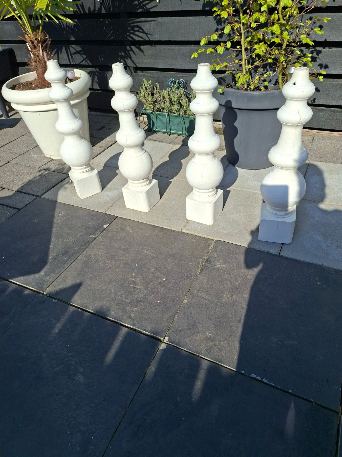 Set van 4 decoratieve eettafel bolpoten, Ophalen, Hout, Gebruikt, Klassiek