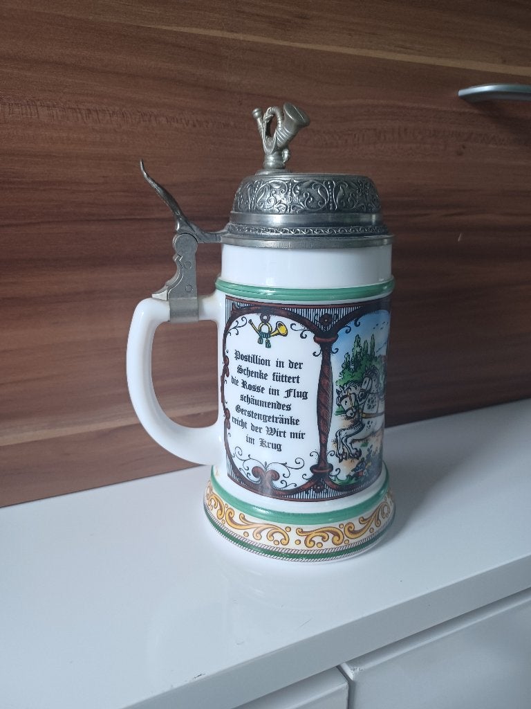 Vintage BMF Lidded Duitse bierpul, Ophalen