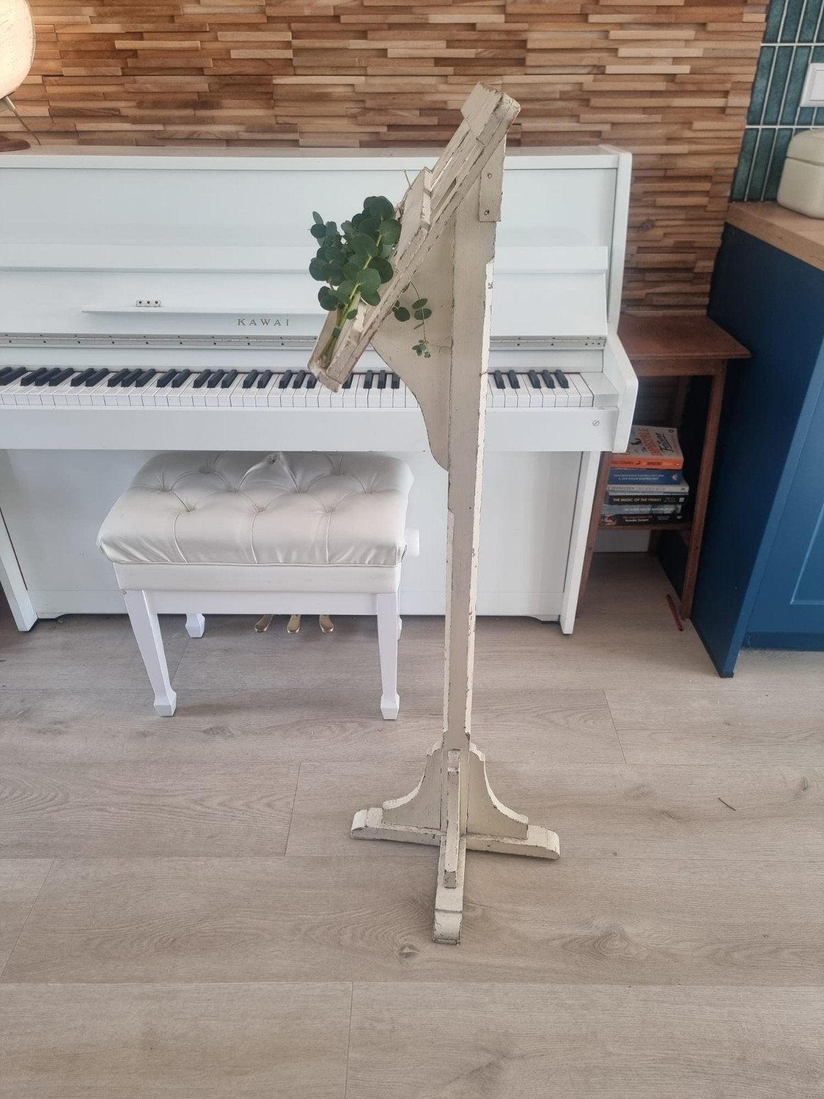 Vintage houten muziekstandaard - Brocante stijl, Ophalen