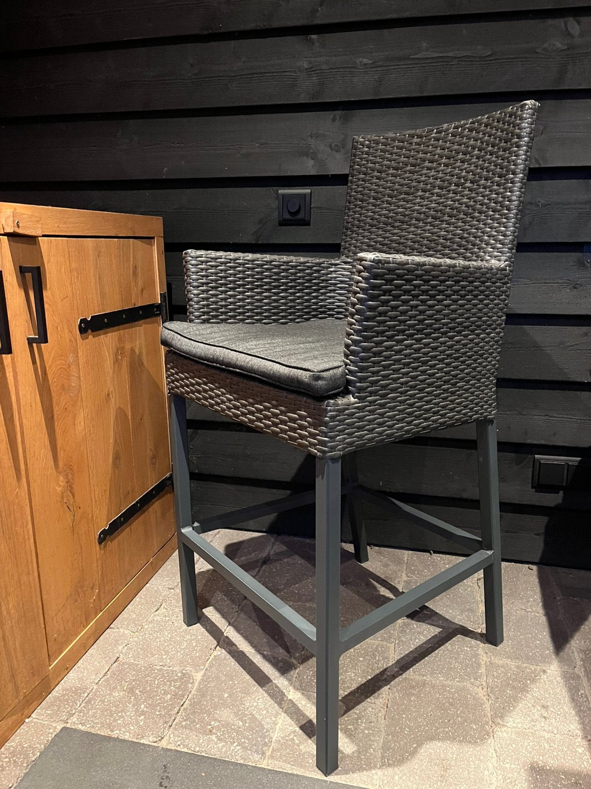4 Sediamo Horeca barkrukken met kussens, Ophalen, Kunststof, Gebruikt, 90 cm of meer