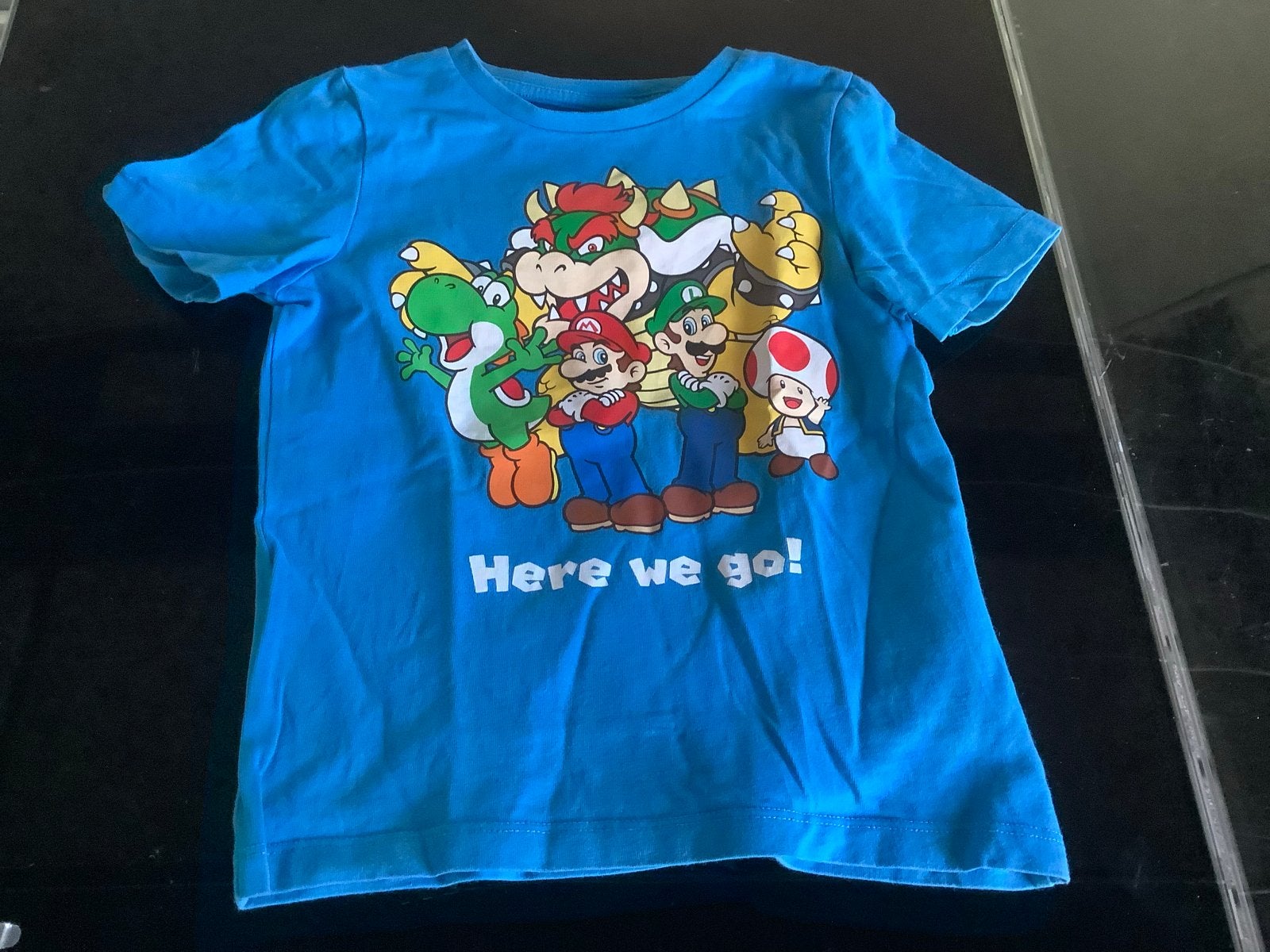 Super Mario T-shirt - Maat 104 (4 jaar) Here we go…., Ophalen of Verzenden, Gebruikt, Jongen of Meisje, Shirt of Longsleeve