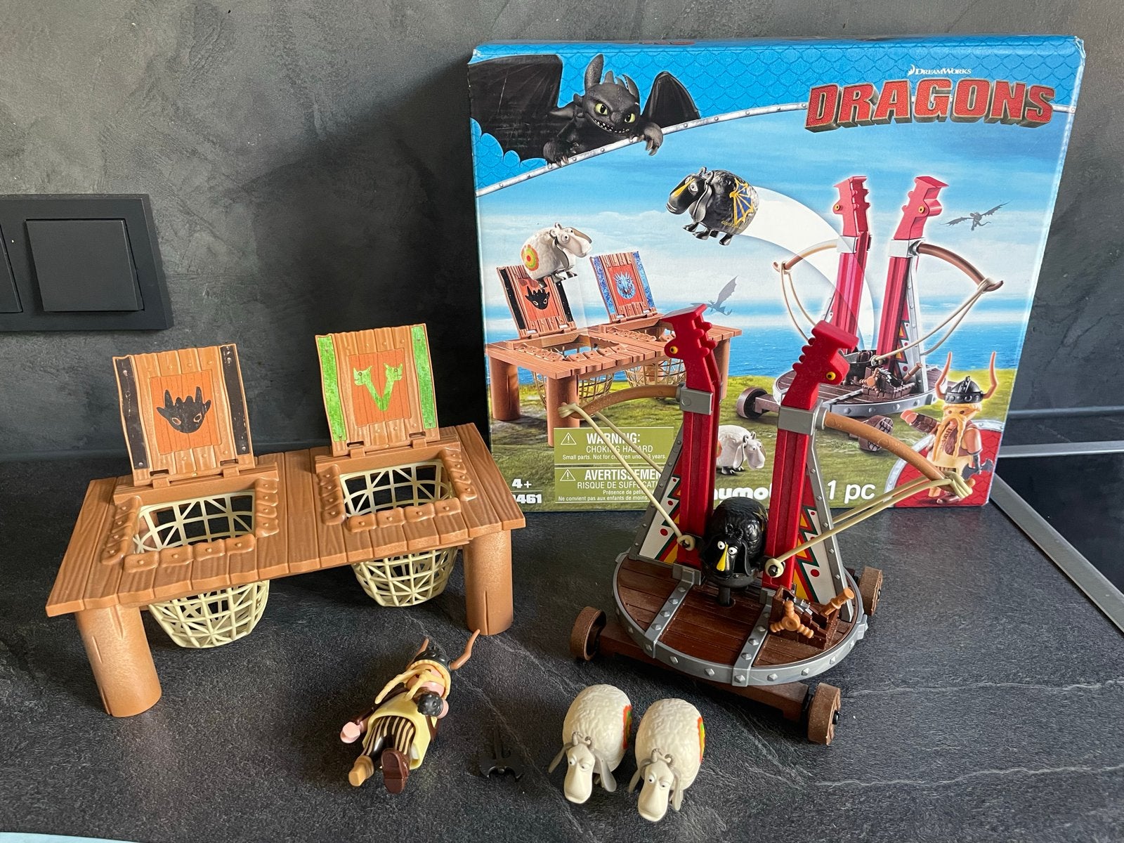 Playmobil 9461 Gobber de Boze met Schapen Katapult, Complete set, Overige typen, Ophalen of Verzenden, Zo goed als nieuw