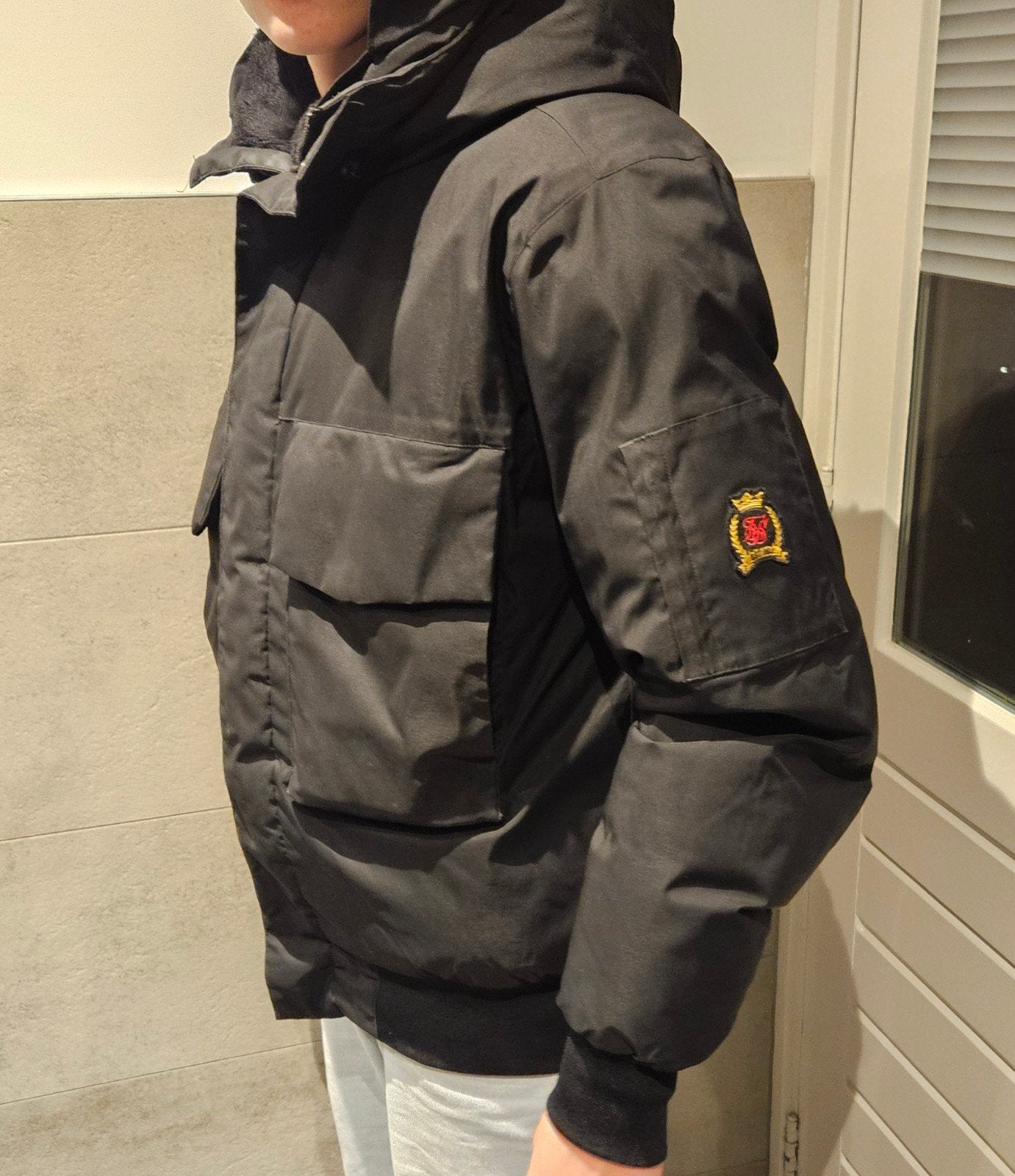 SikSilk Zwarte Winterjas Heren - Maat L, Zwart, Ophalen of Verzenden, Gedragen, Maat 52/54 (L)